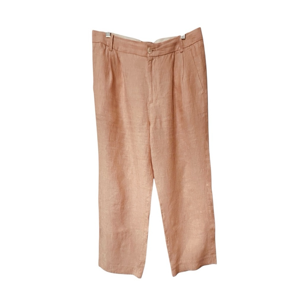 Banana Republic linen high waisted pink Wide Leg Pants - Picture 4 of 8
